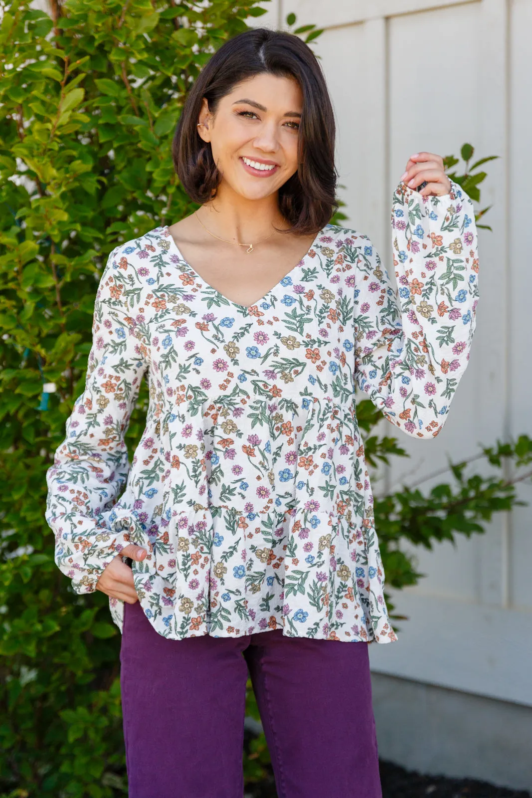 I Think I Can V-Neck Floral Top (Online Exclusive)