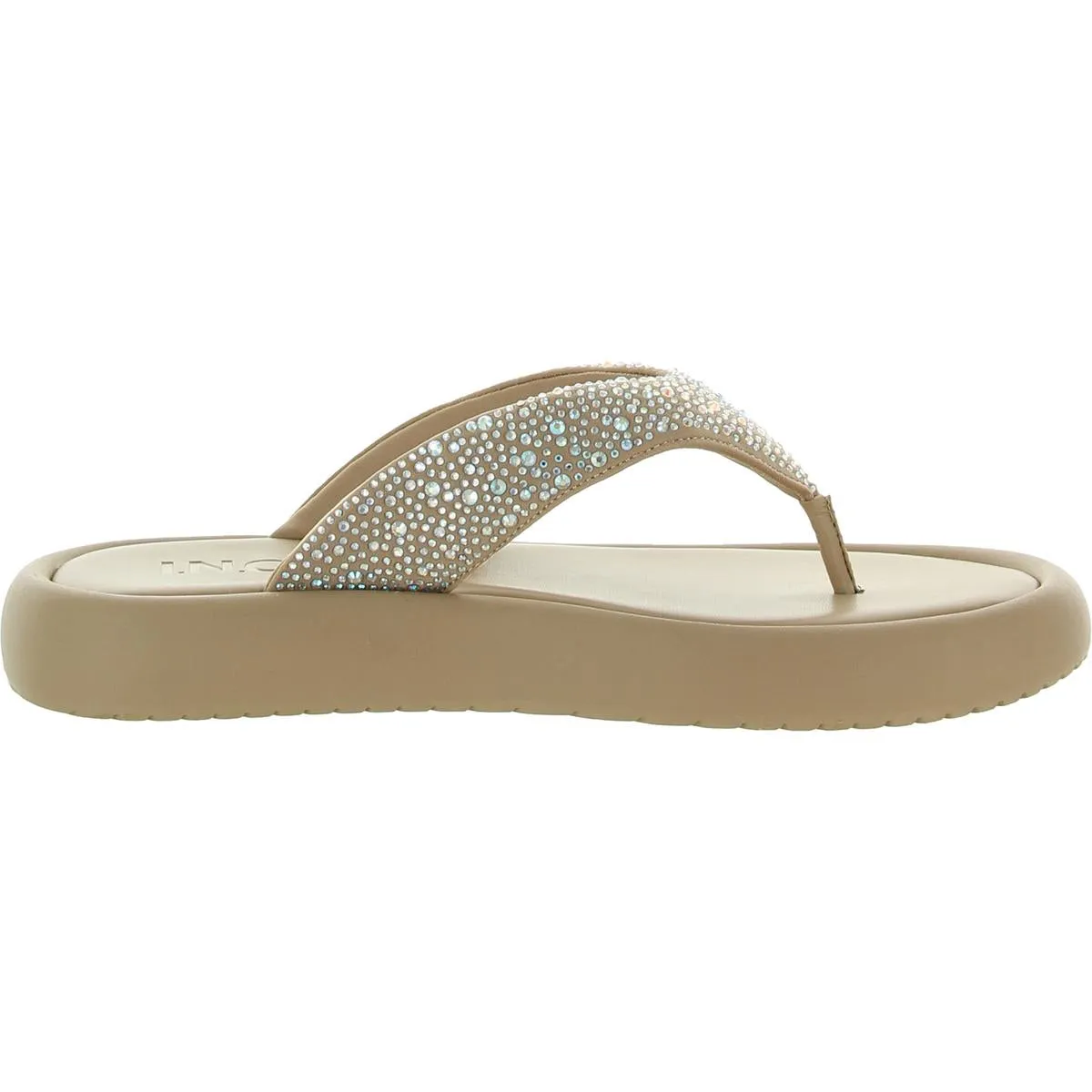 INC Womens Essily Rhinestone Slip On Flatform Sandals