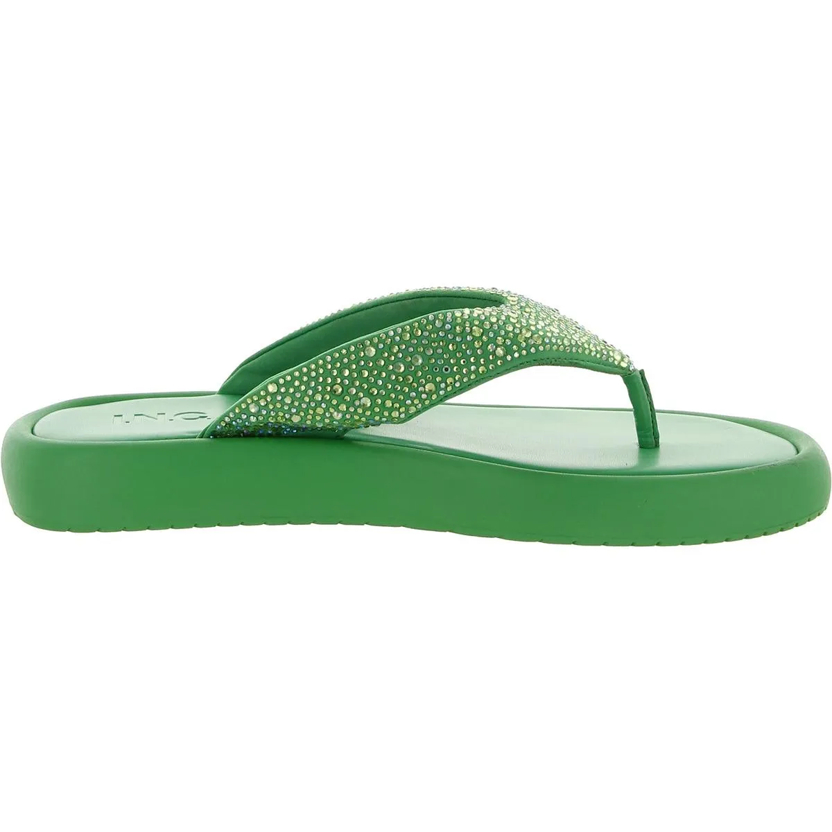 INC Womens Essily Rhinestone Slip On Flatform Sandals