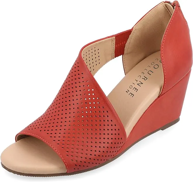 Journee Collection Women's Aretha Wedge Sandal  Color Rust Size 9W