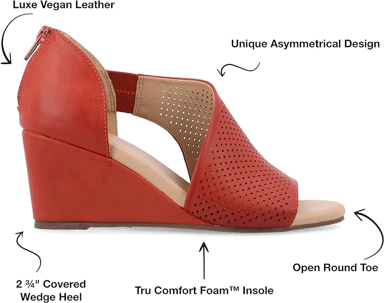 Journee Collection Women's Aretha Wedge Sandal  Color Rust Size 9W