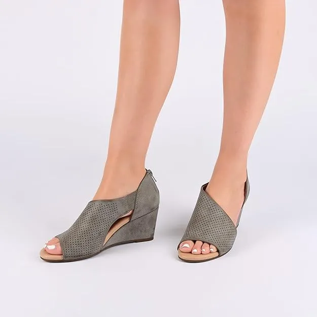 Journee Collection Women's Aretha Wedge Sandal  Color Rust Size 9W