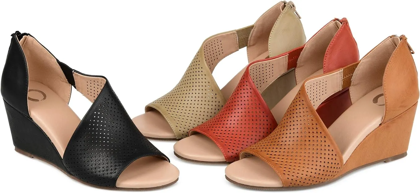 Journee Collection Women's Aretha Wedge Sandal  Color Rust Size 9W