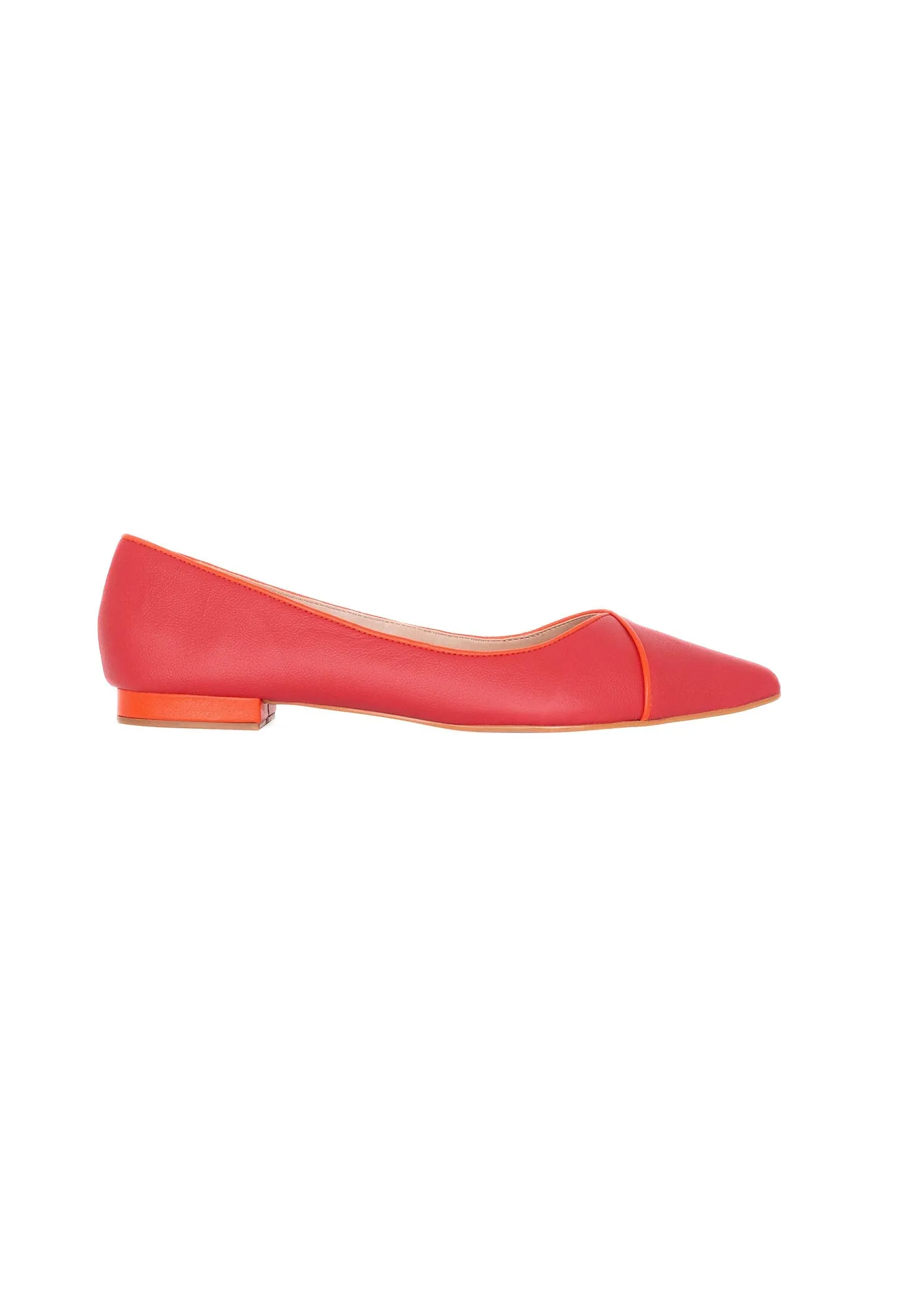 Ladies Classic Red Leather Ballerinas
