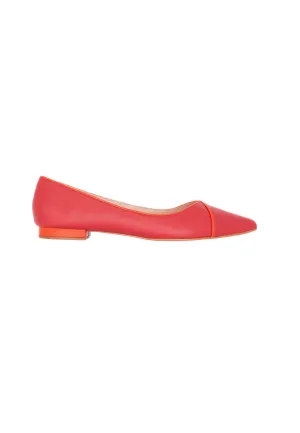 Ladies Classic Red Leather Ballerinas