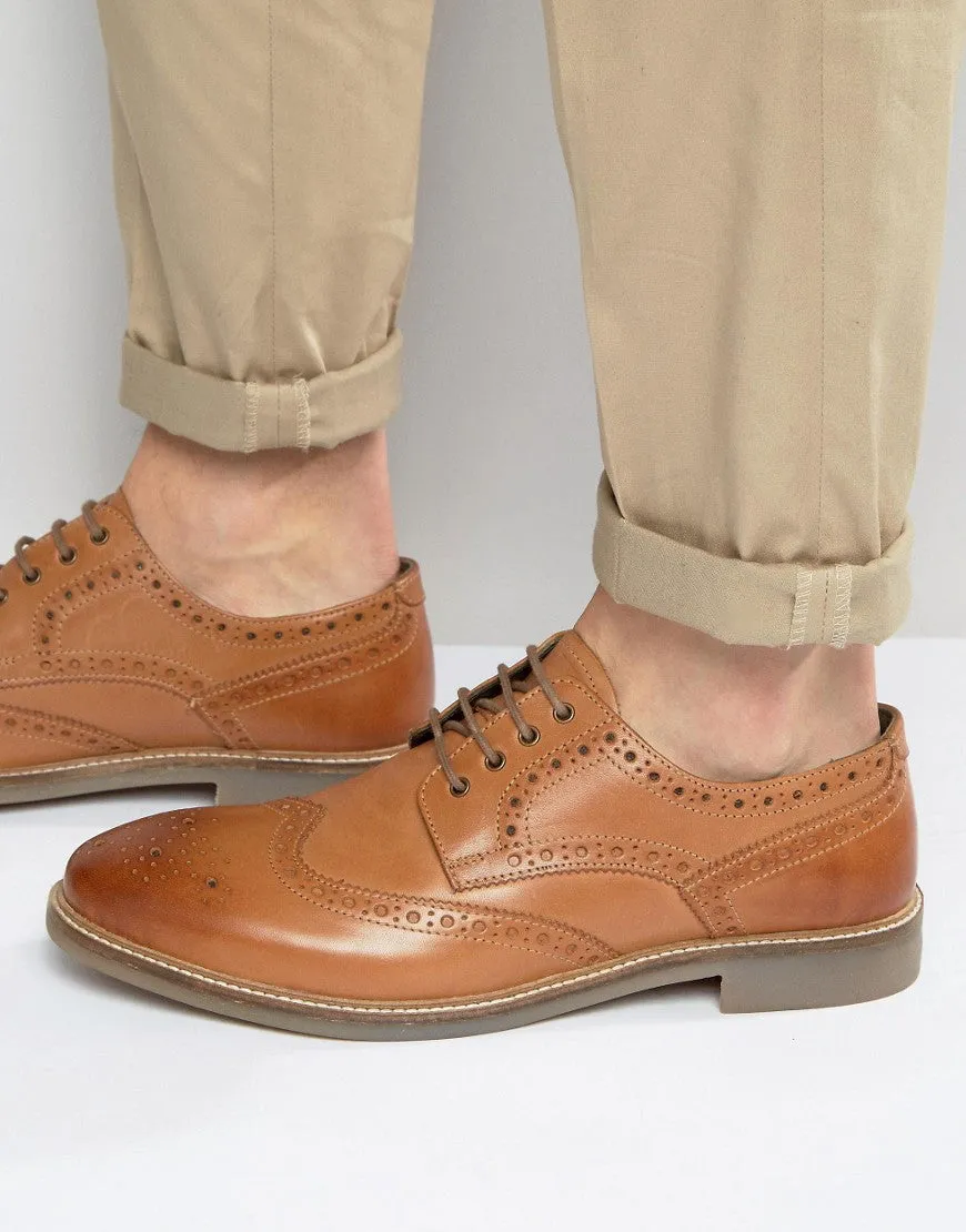 Lambretta Brogues In Tan Leather