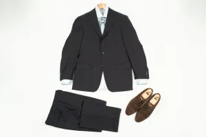 Lardini Super 130's Wool Navy Blue and Copper Striped 2 Pieces Suit, US 36R, EU 46R