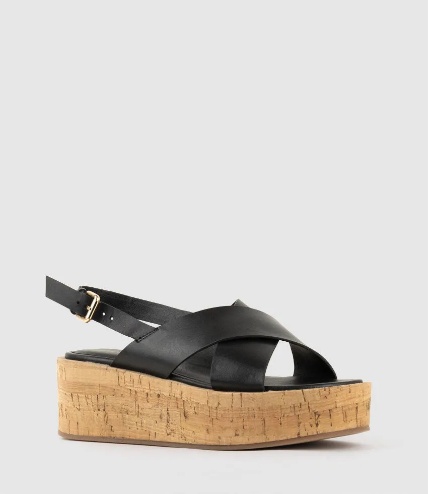 LESSA Crossover Sandal on Unit in Black