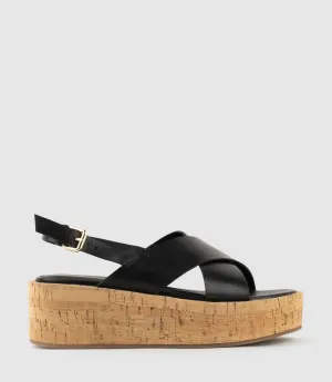 LESSA Crossover Sandal on Unit in Black