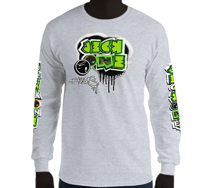 LONG SLEEVE TEE (uniSex): GreenNeonCamoDrip