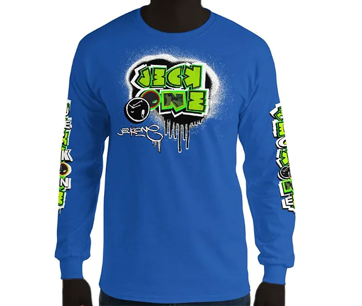 LONG SLEEVE TEE (uniSex): GreenNeonCamoDrip