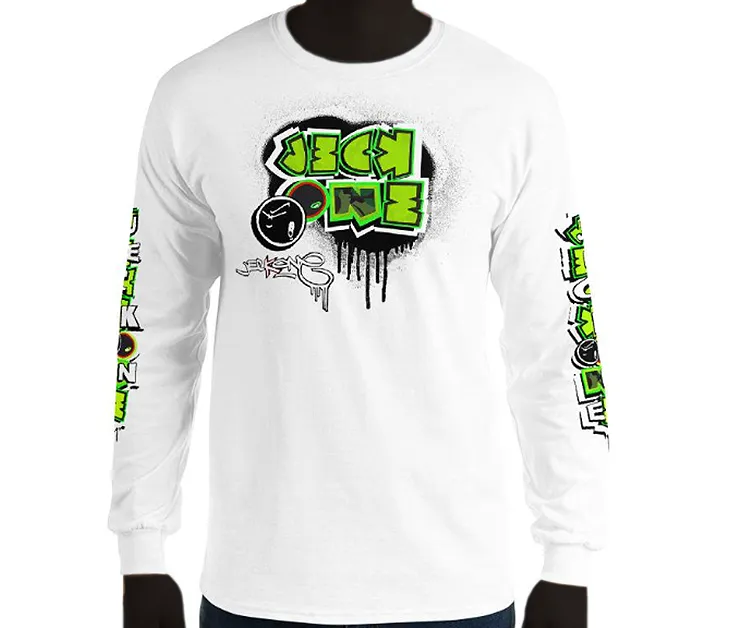 LONG SLEEVE TEE (uniSex): GreenNeonCamoDrip