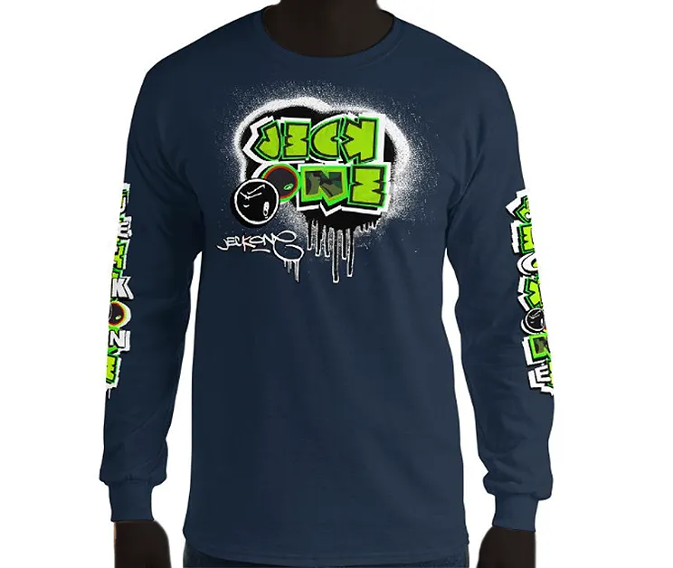 LONG SLEEVE TEE (uniSex): GreenNeonCamoDrip