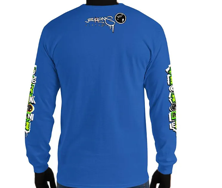 LONG SLEEVE TEE (uniSex): GreenNeonCamoDrip