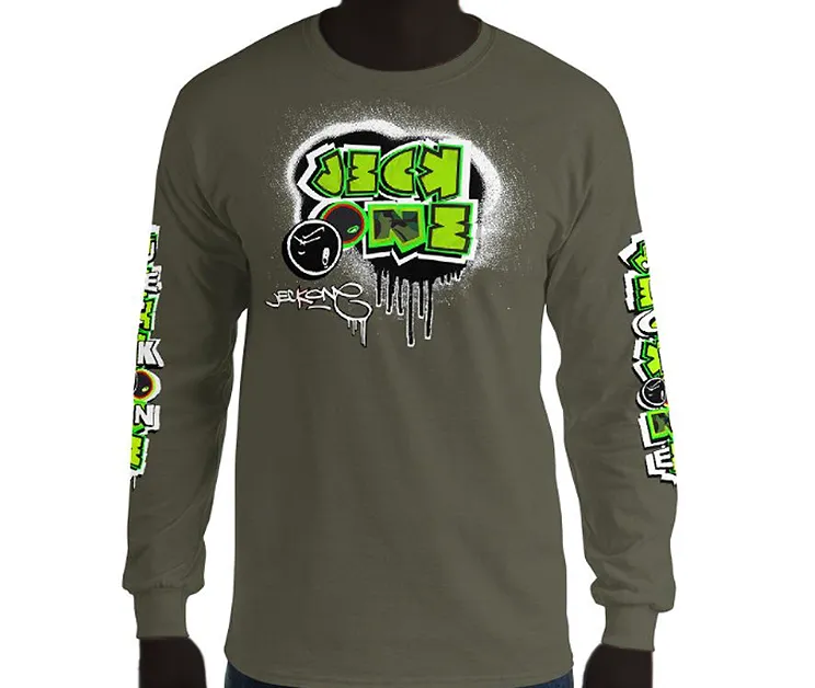 LONG SLEEVE TEE (uniSex): GreenNeonCamoDrip