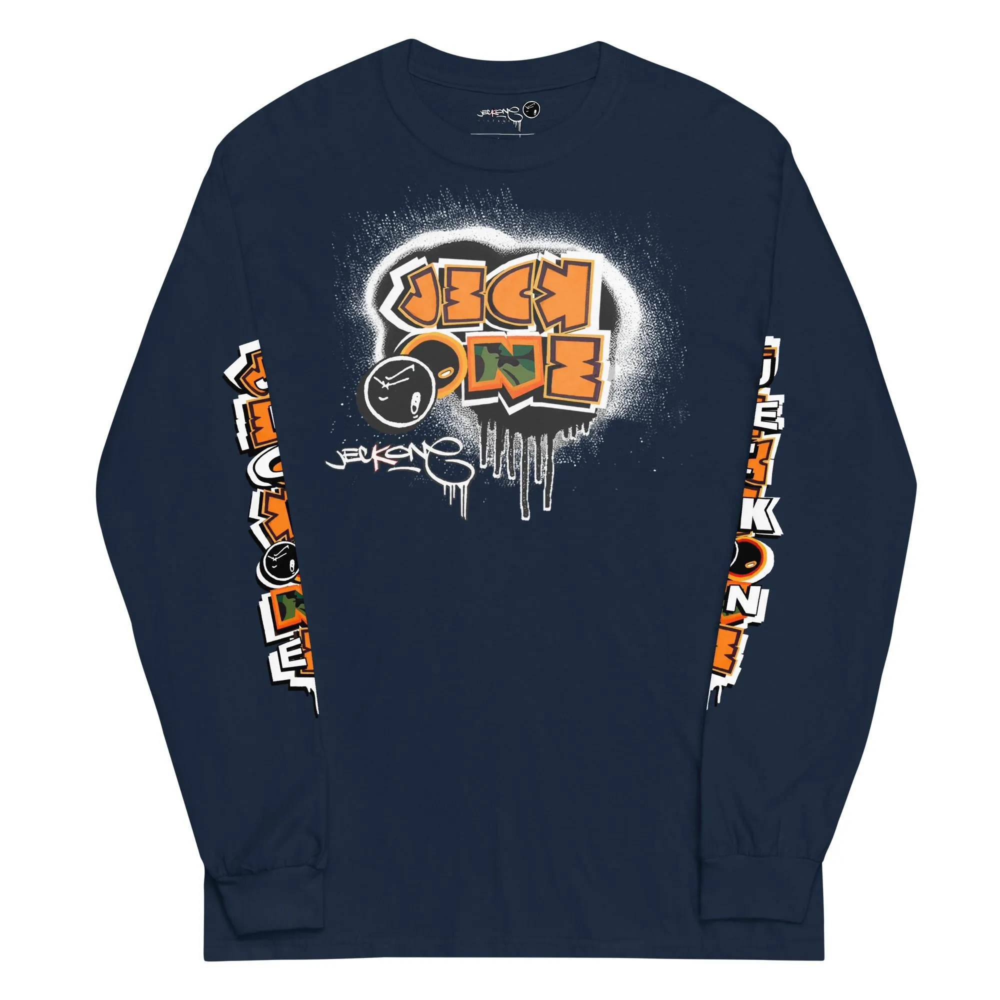 LONG SLEEVE TEE (uniSex): OrangeNeonCamoDrip