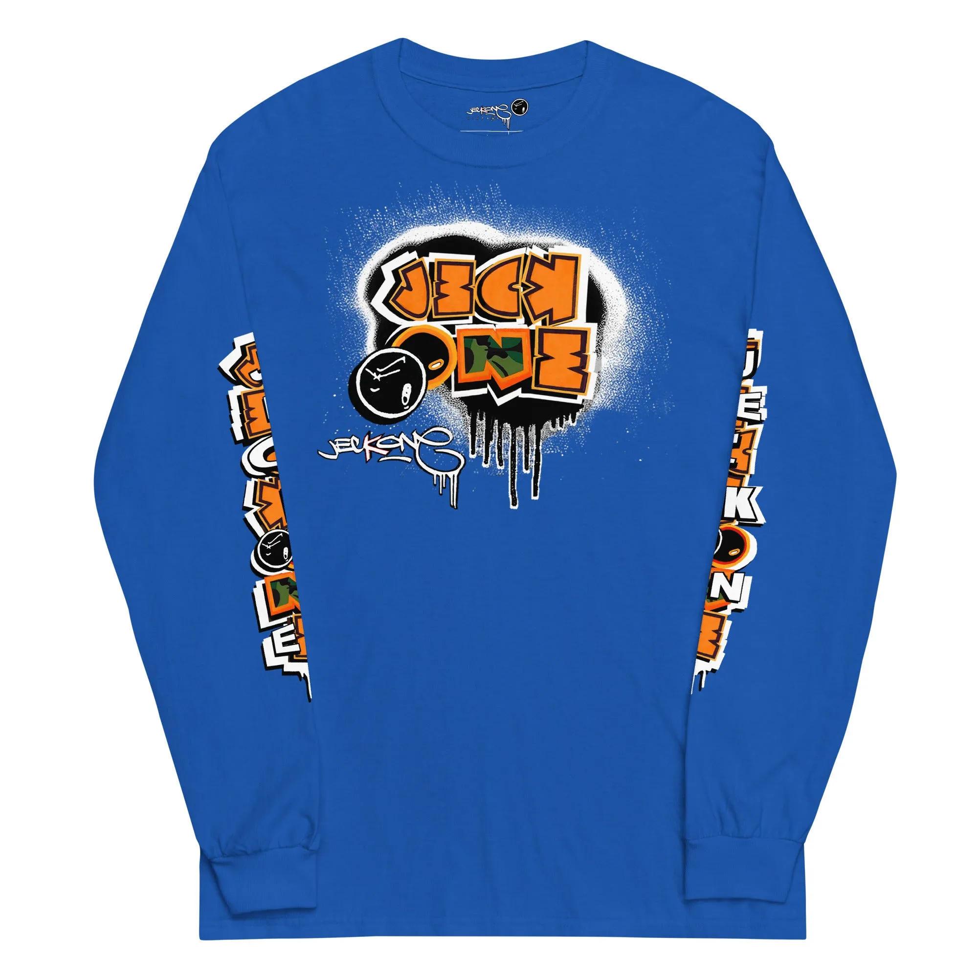 LONG SLEEVE TEE (uniSex): OrangeNeonCamoDrip