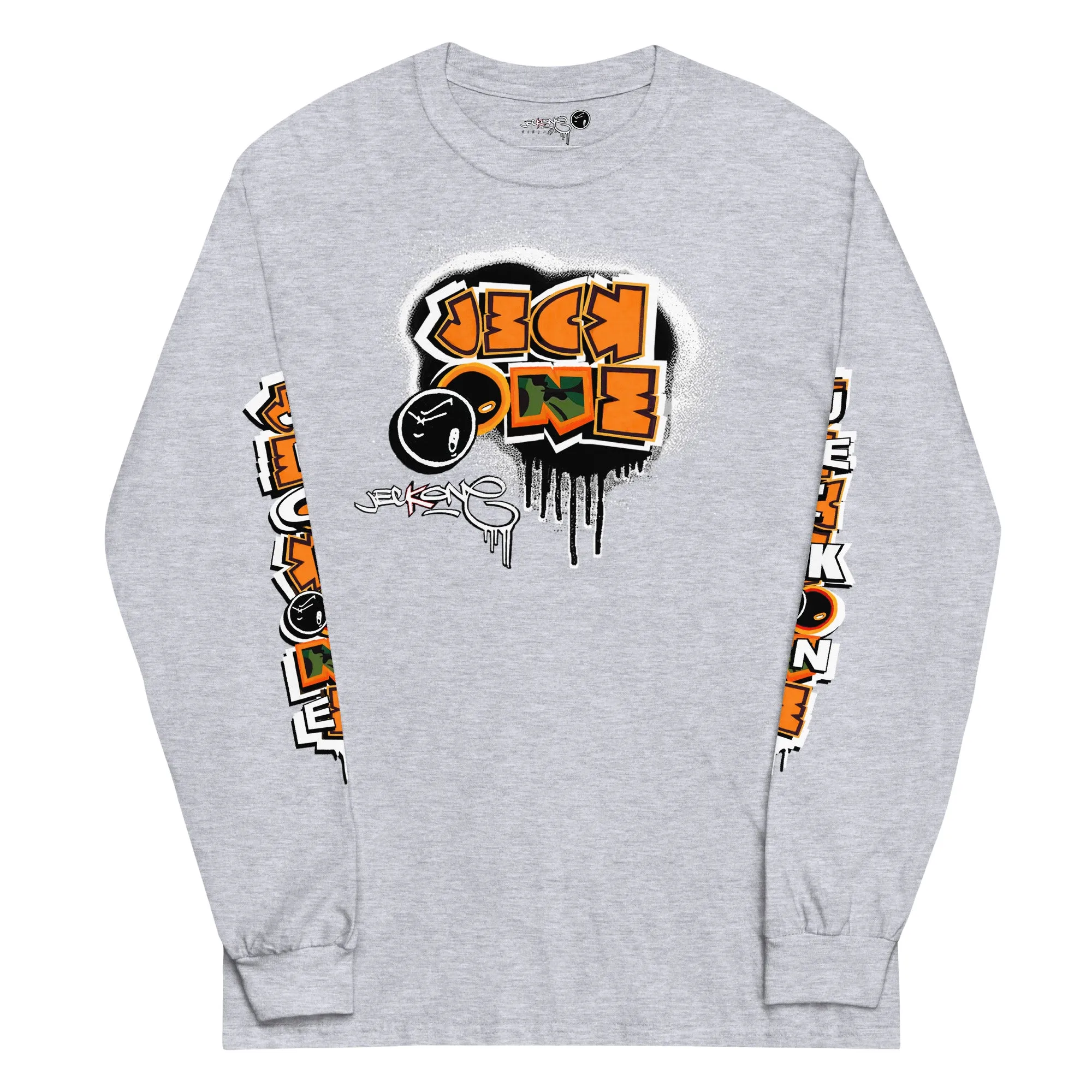 LONG SLEEVE TEE (uniSex): OrangeNeonCamoDrip