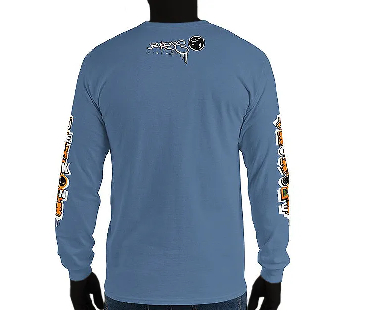 LONG SLEEVE TEE (uniSex): OrangeNeonCamoDrip