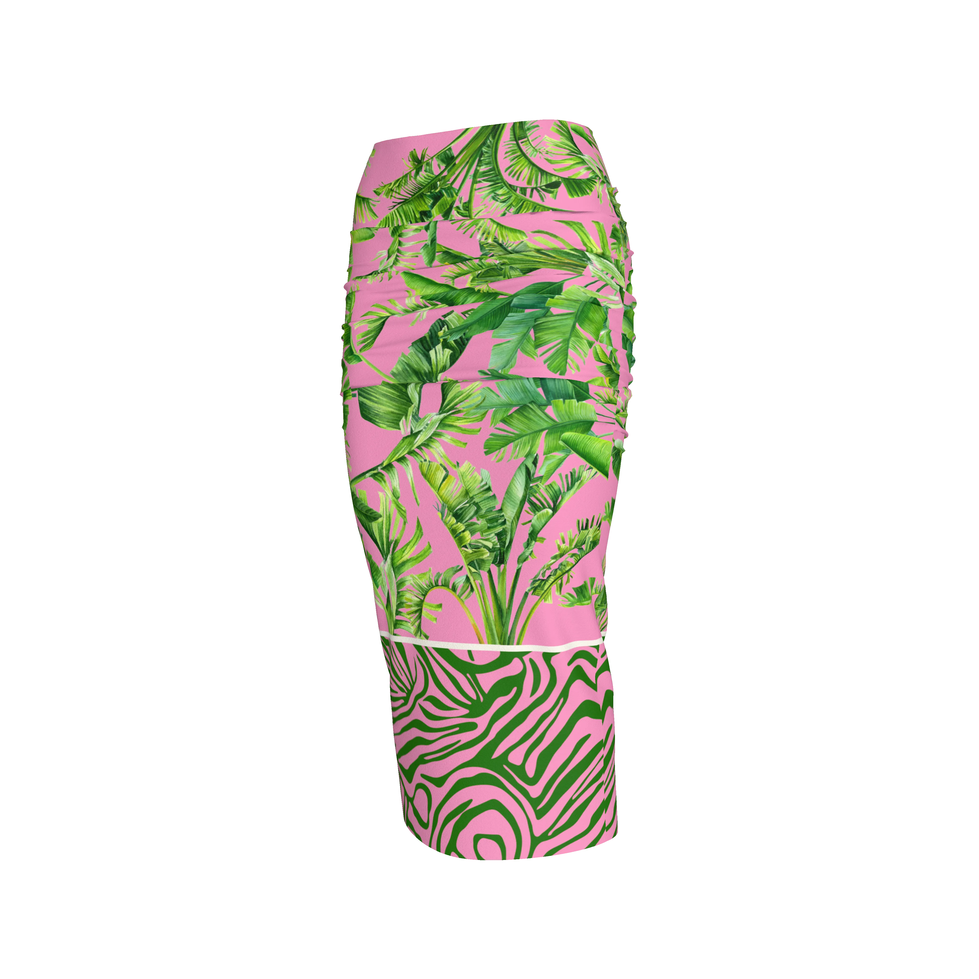 Lucy Skirt - Palm/Zebra Mix (Printed to Order)