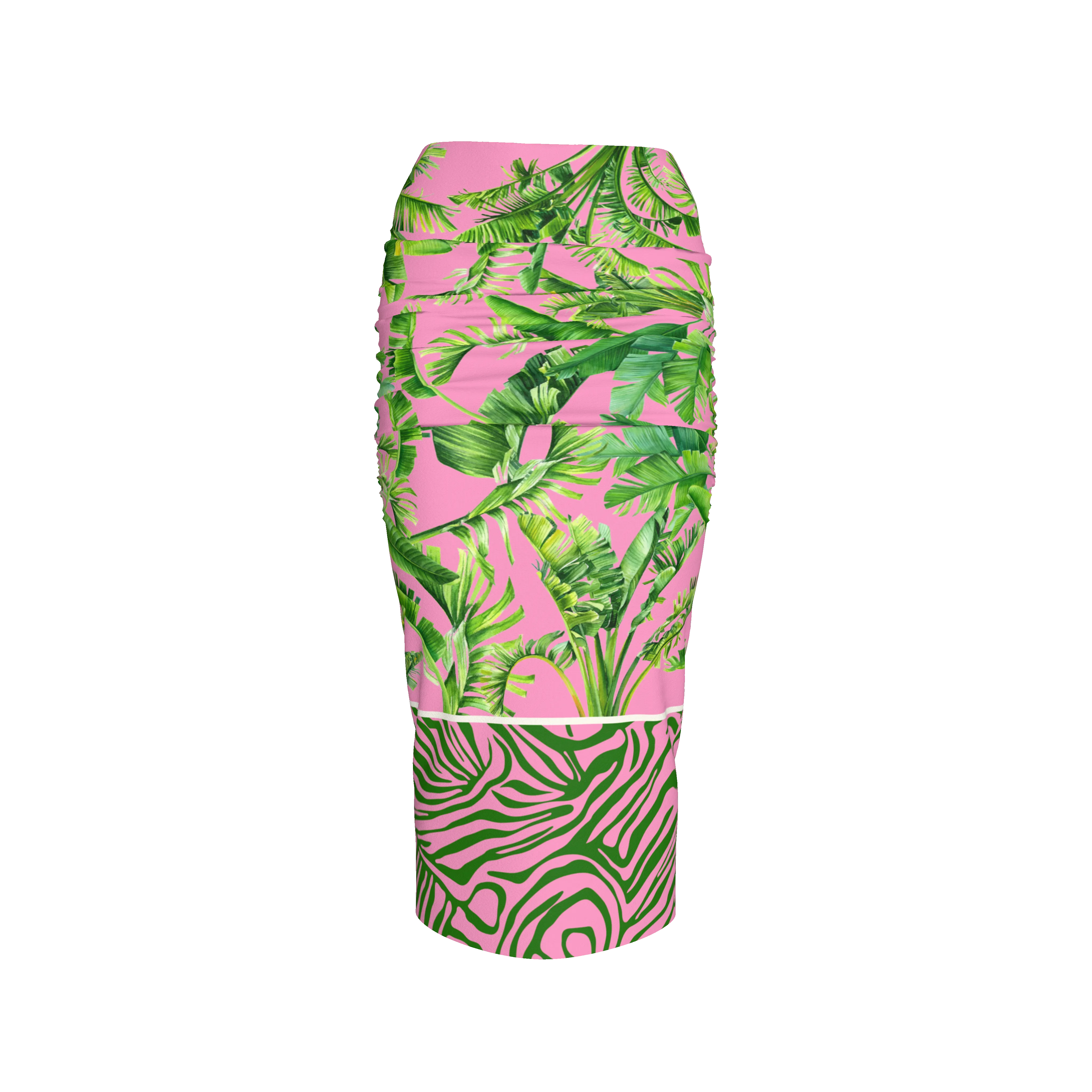 Lucy Skirt - Palm/Zebra Mix (Printed to Order)