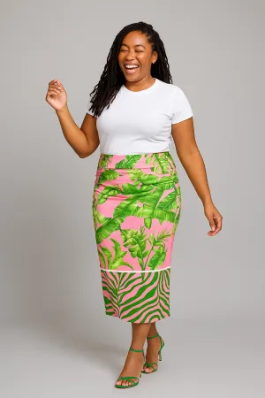 Lucy Skirt - Palm/Zebra Mix (Printed to Order)