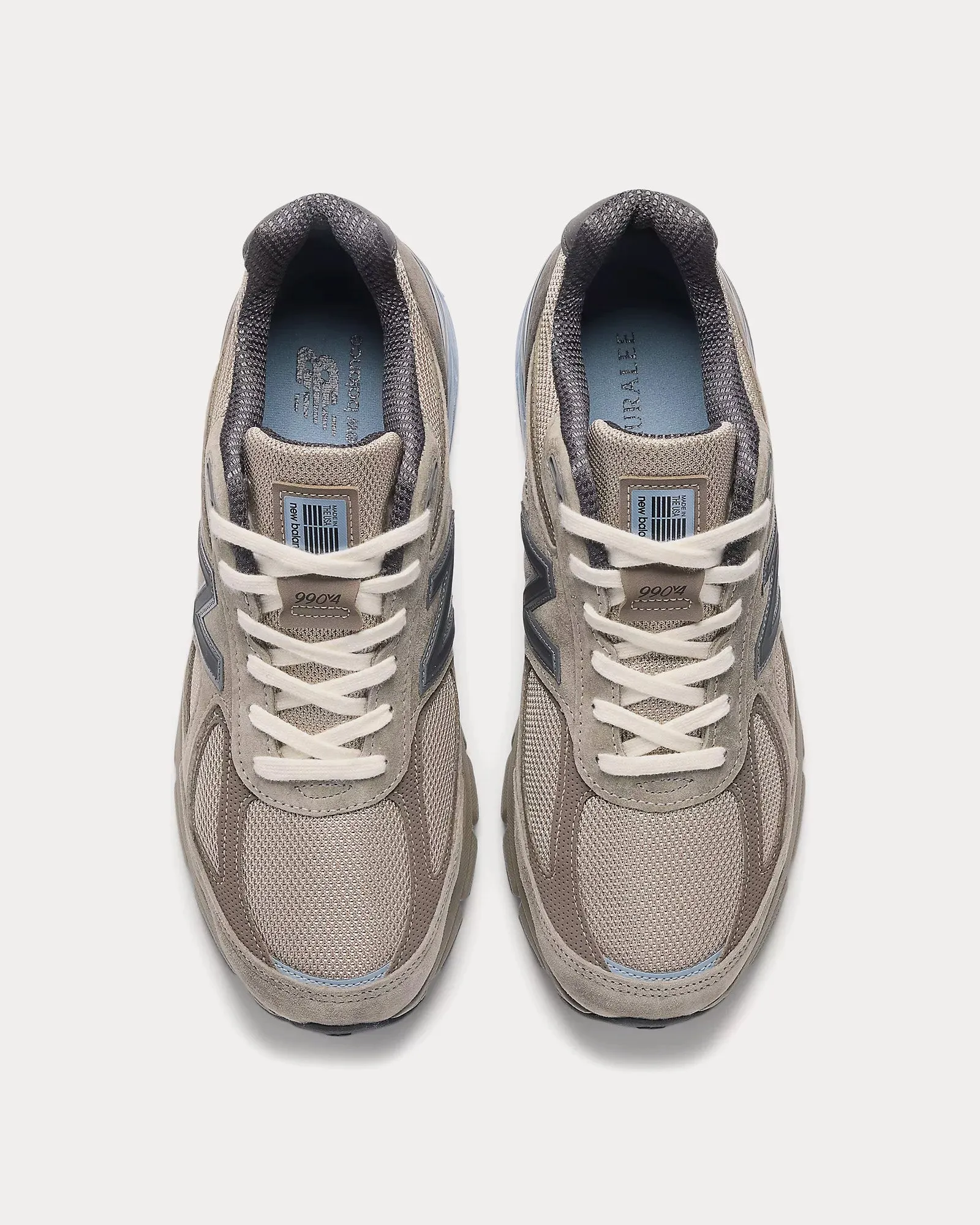 Made in USA 990v4 London Fog / Turkish Coffee / Blue Shadow Low Top Sneakers