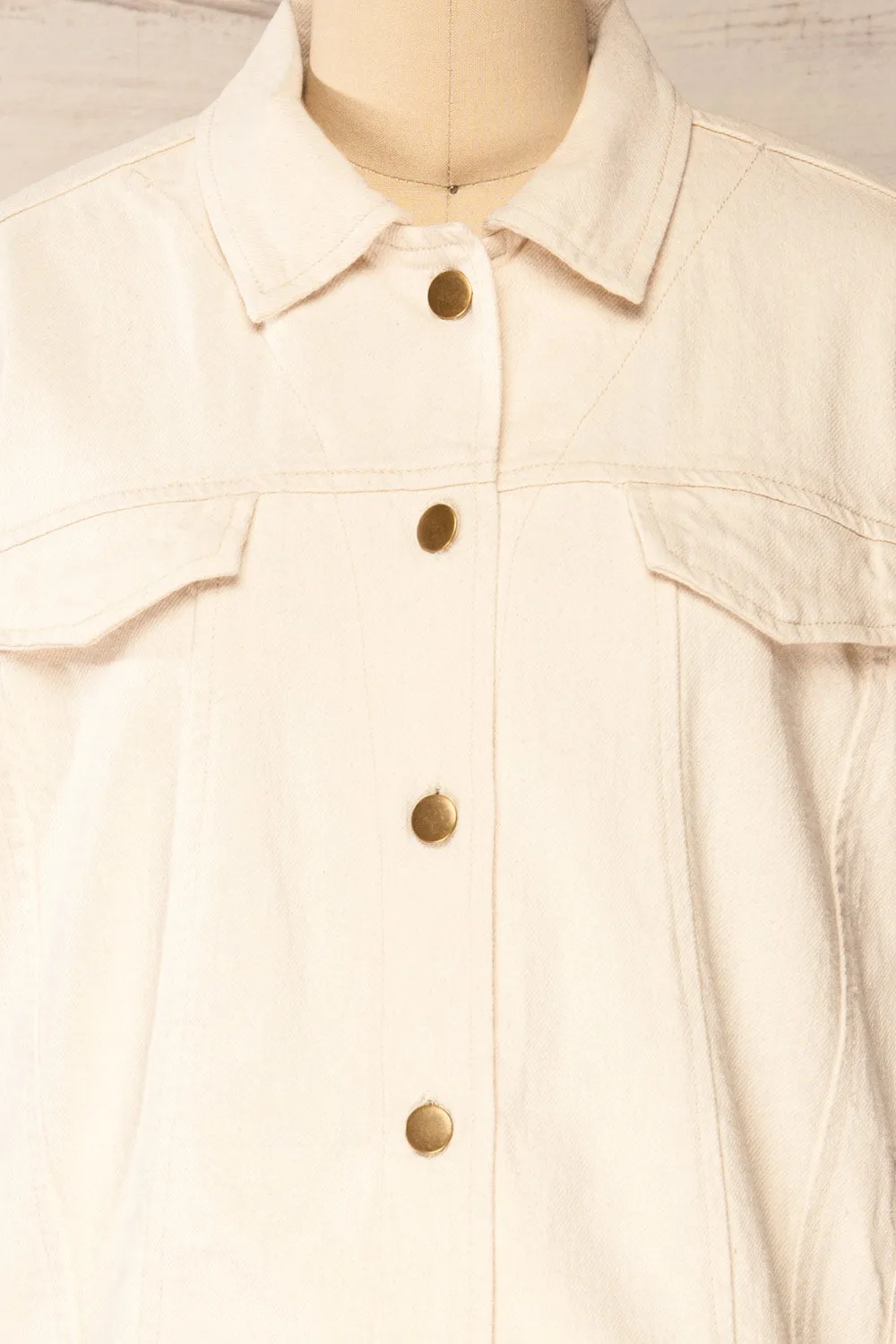 Majorque | Oversized Beige Denim Jacket
