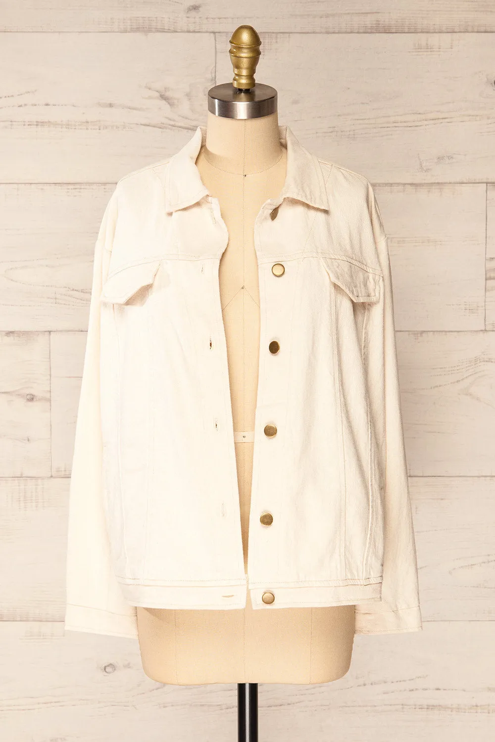 Majorque | Oversized Beige Denim Jacket