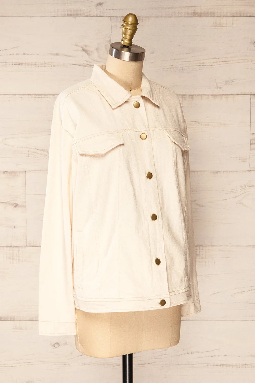 Majorque | Oversized Beige Denim Jacket