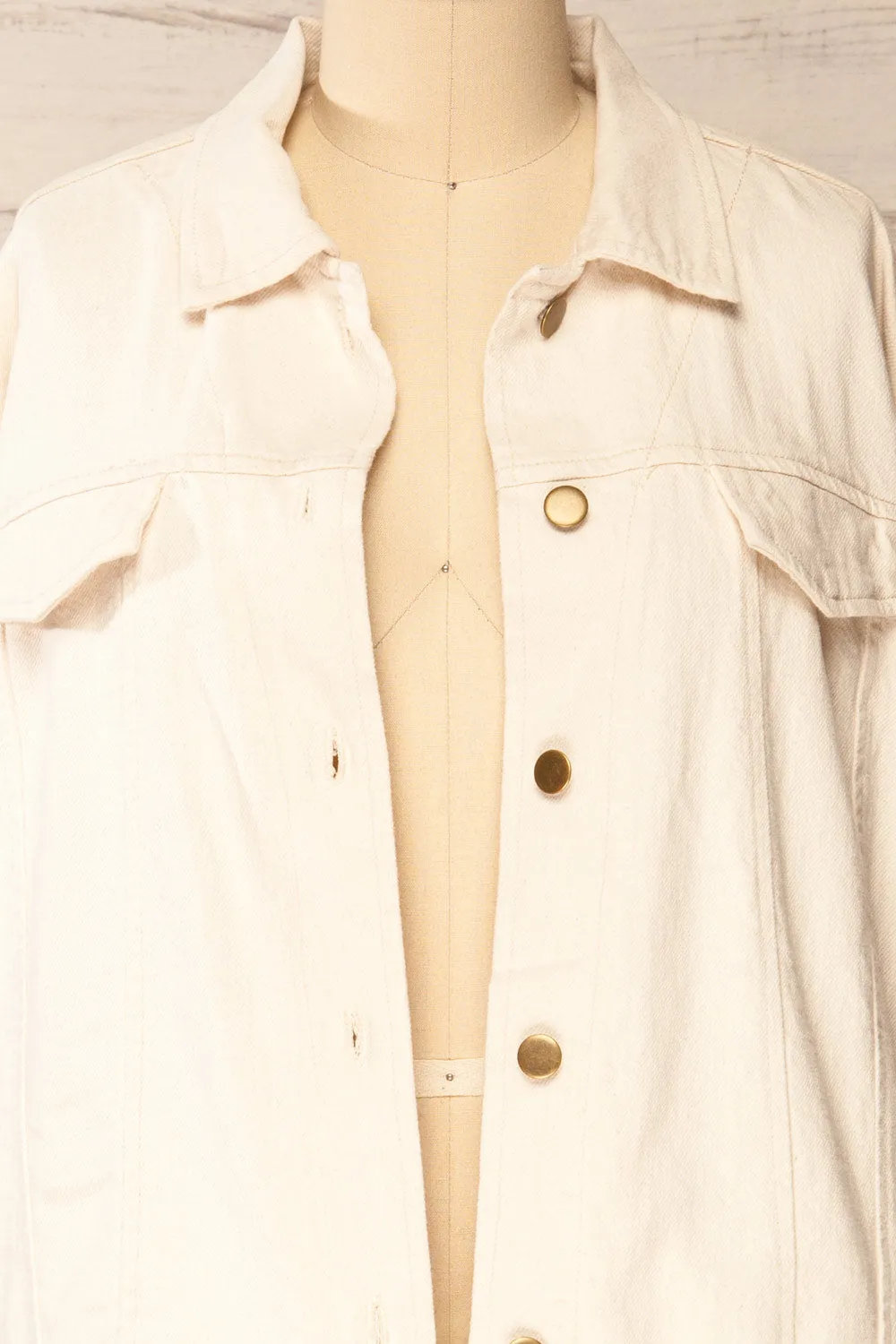Majorque | Oversized Beige Denim Jacket