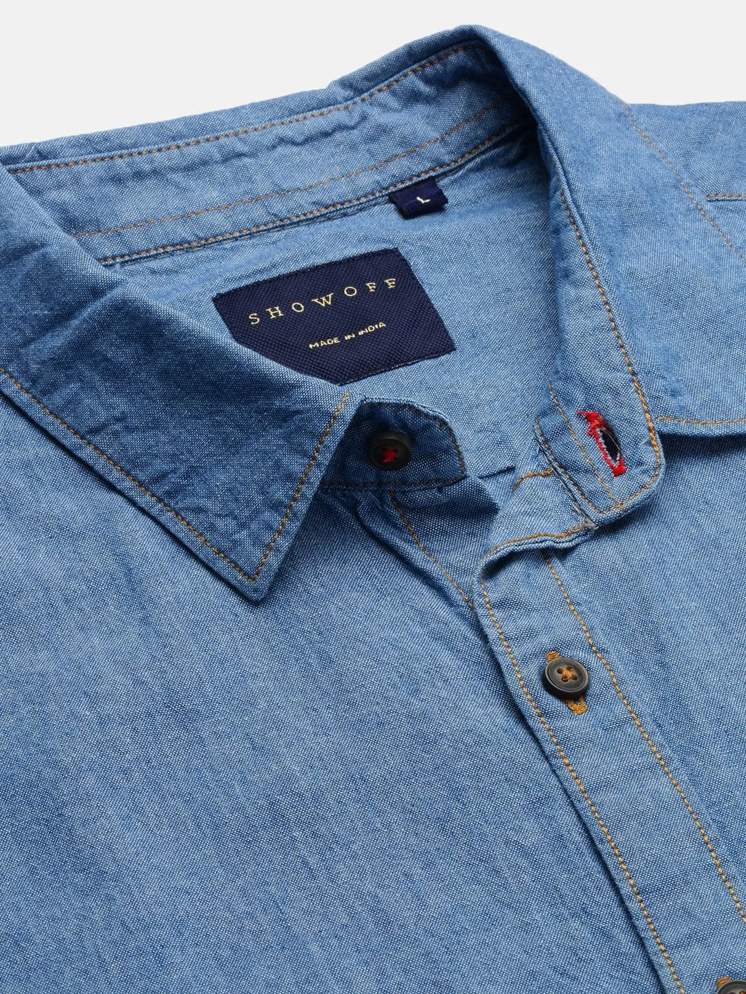 Men Blue Standard Slim Fit Opaque Solid Casual Shirt