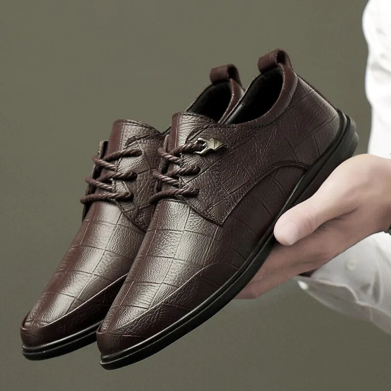 Men’s Genuine Leather Casual Shoes Oxford Business Dress Shoes