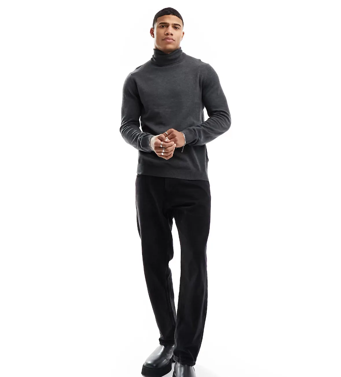 Men's Knitted Roll Neck Sweater- LAST ONE