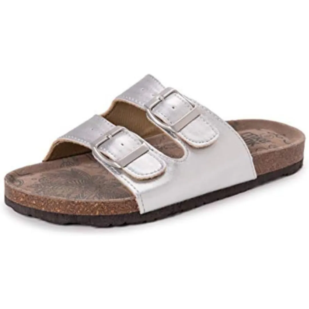 Muk Luks Women's Terra Turf Marla-platino Flat Sandal