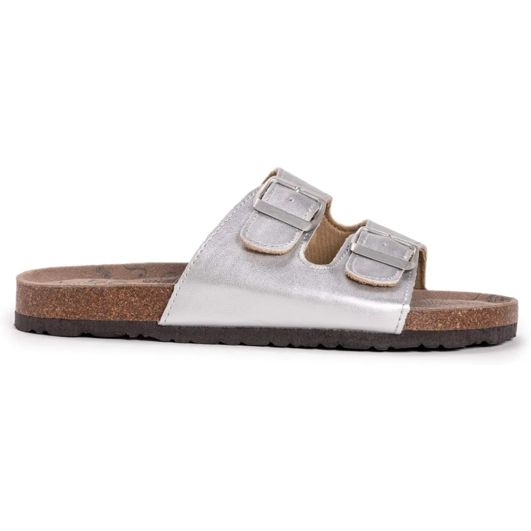 Muk Luks Women's Terra Turf Marla-platino Flat Sandal