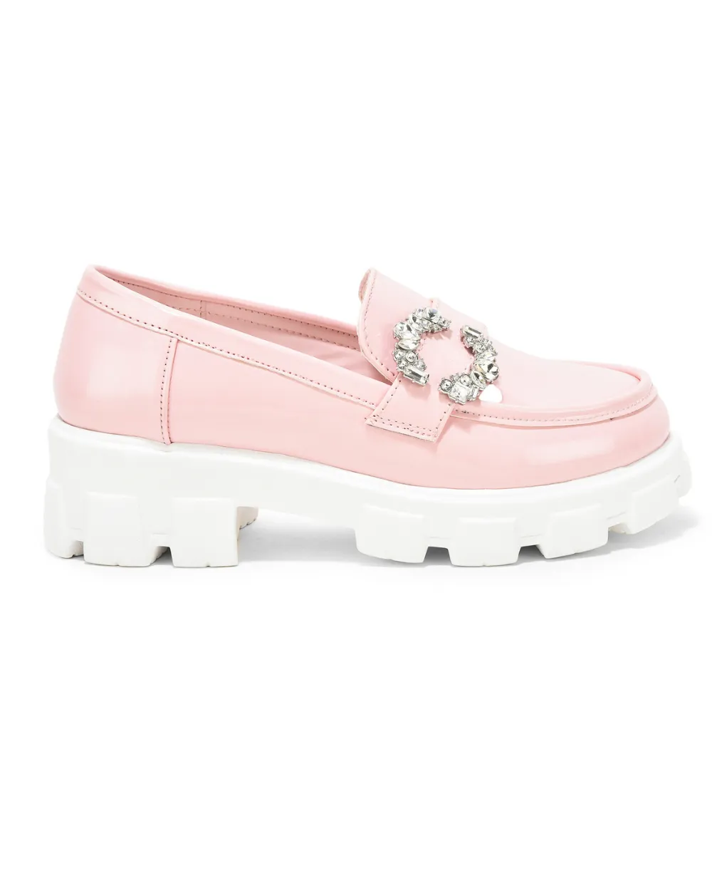 Pink Slip-on Embellished Loafer