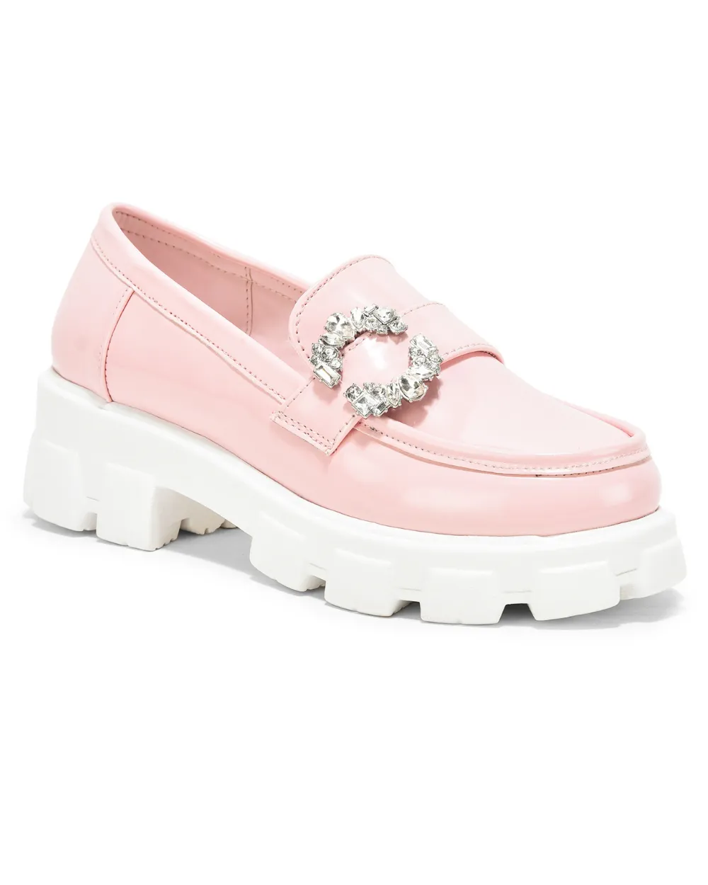 Pink Slip-on Embellished Loafer