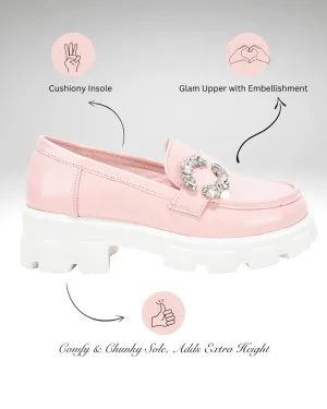 Pink Slip-on Embellished Loafer