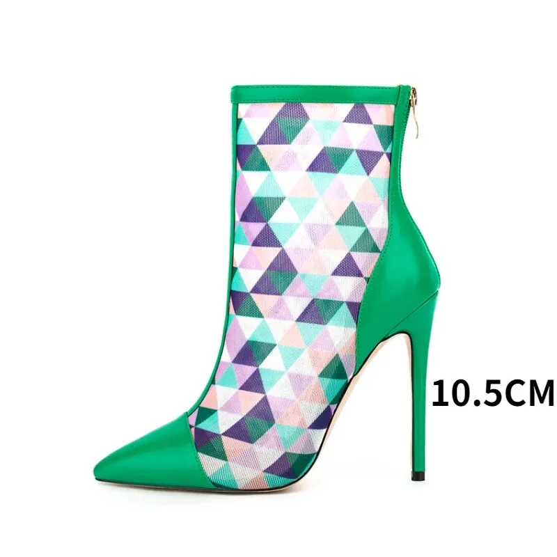 Pointed Toe Mixed Color High Heels