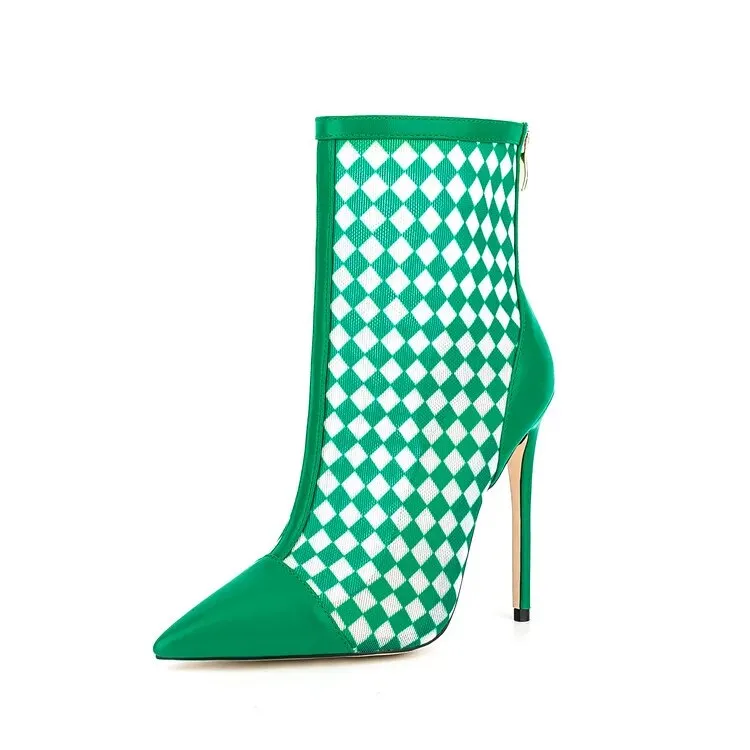 Pointed Toe Mixed Color High Heels