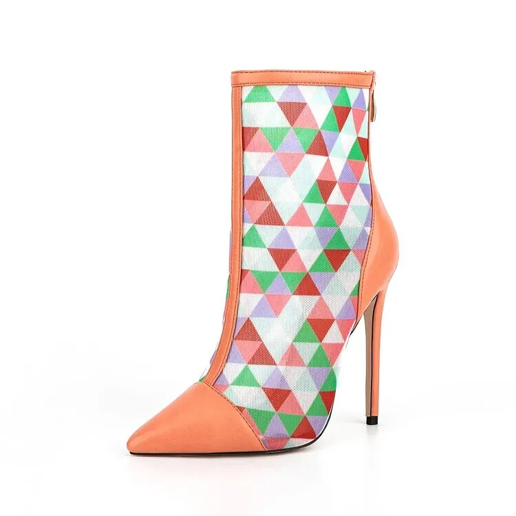 Pointed Toe Mixed Color High Heels