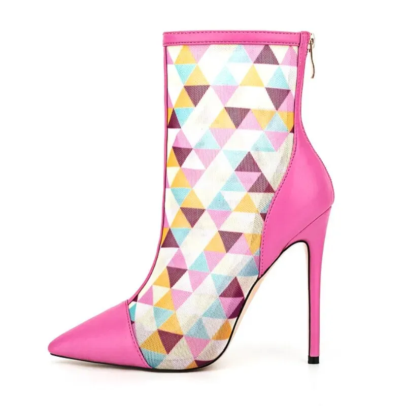 Pointed Toe Mixed Color High Heels