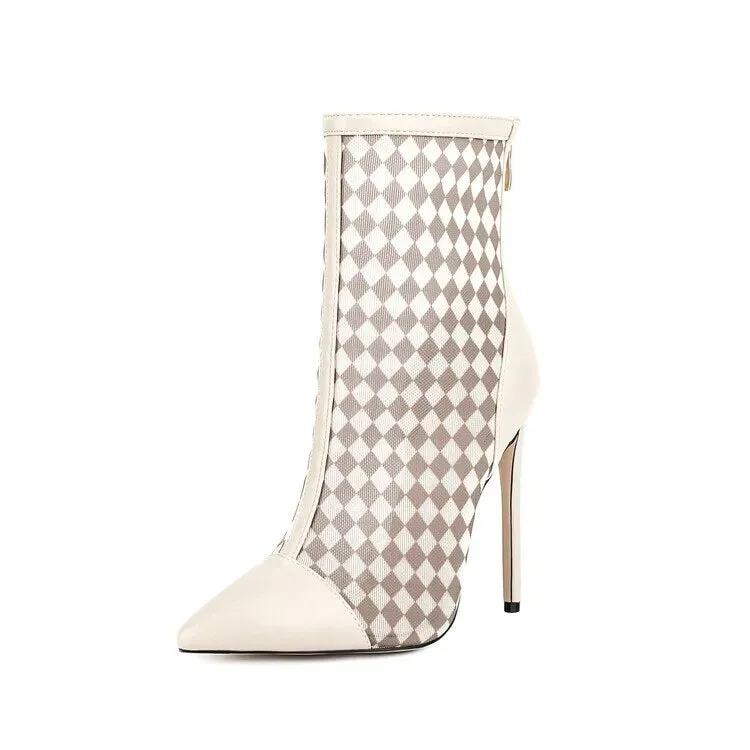 Pointed Toe Mixed Color High Heels