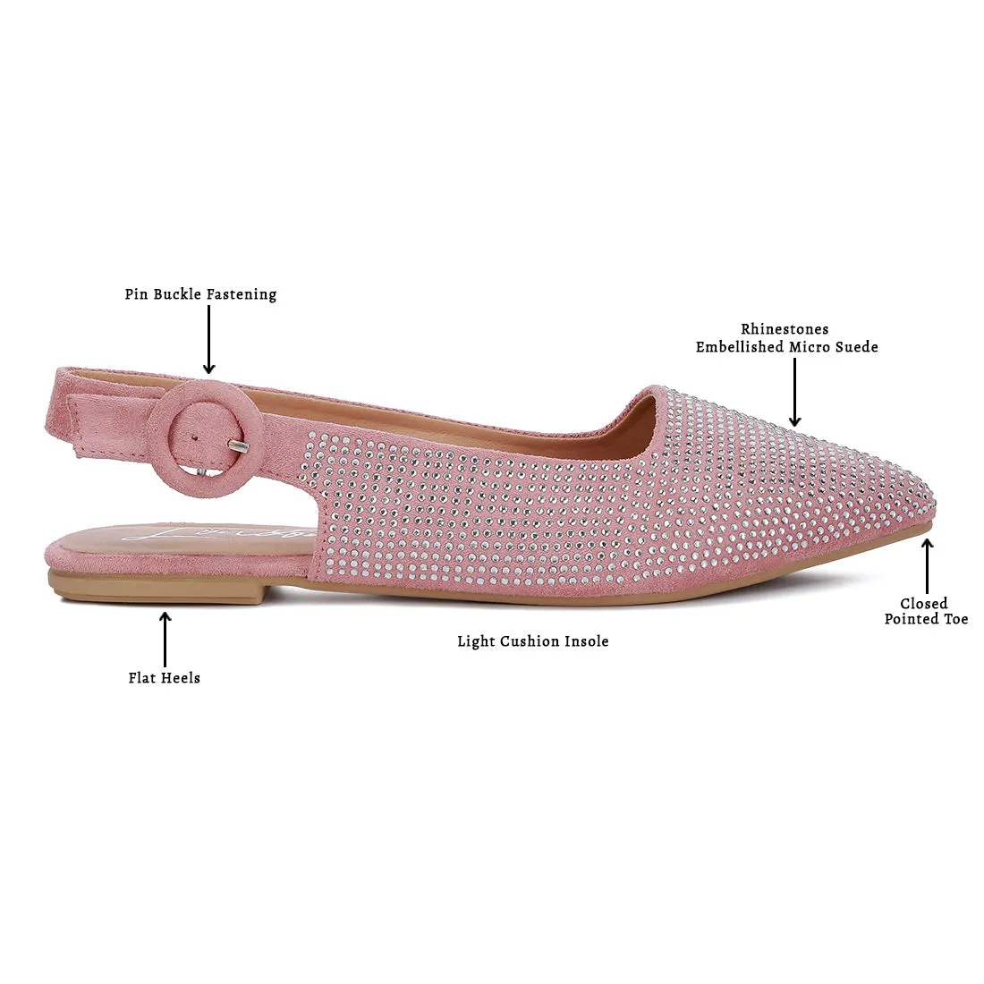 Rhinestones Embellished Slingback Mules