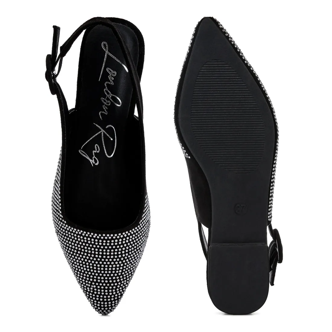Rhinestones Embellished Slingback Mules