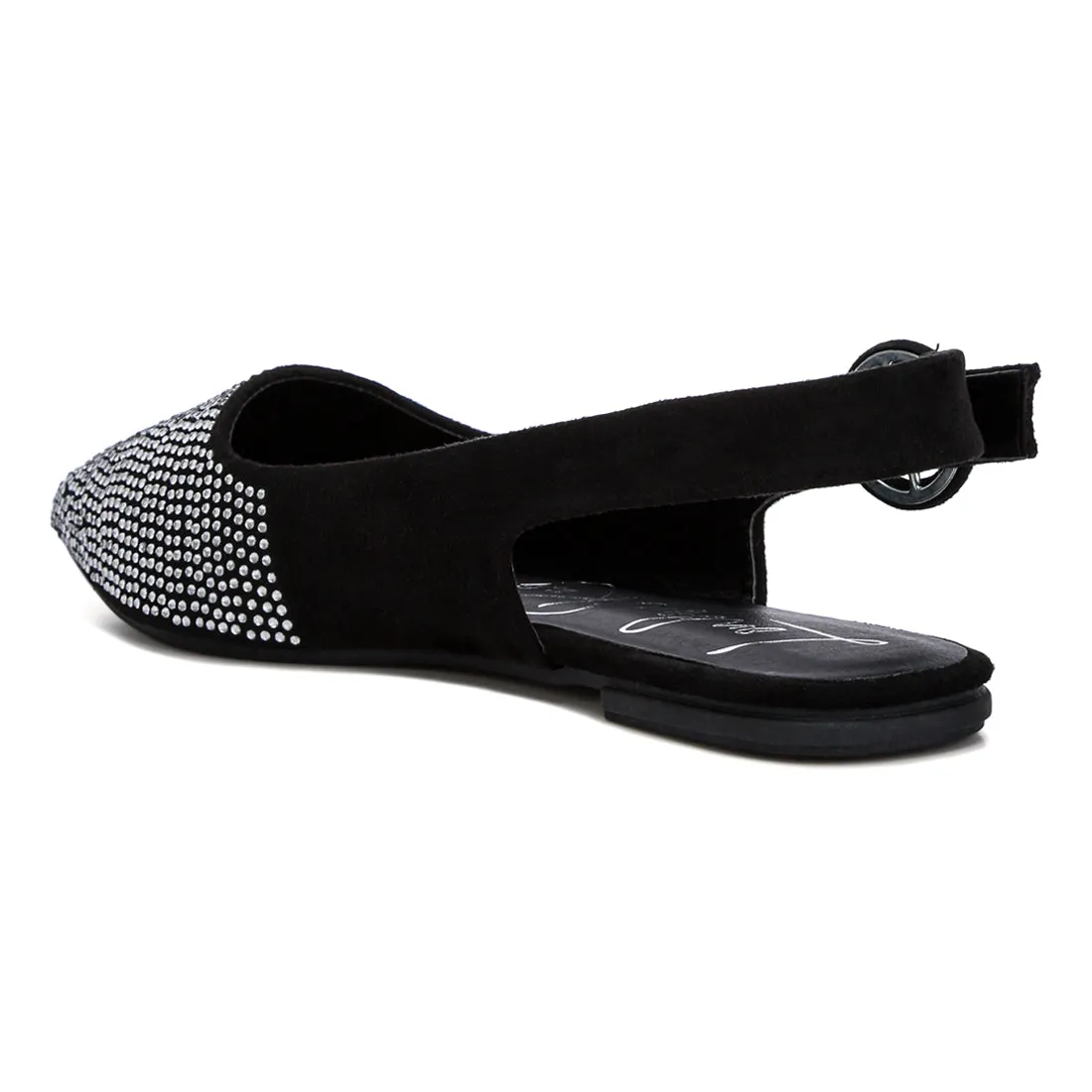Rhinestones Embellished Slingback Mules