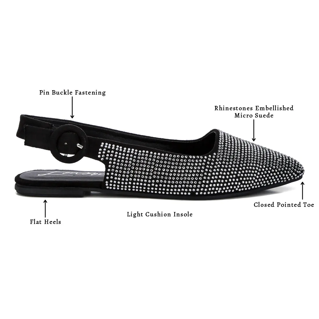 Rhinestones Embellished Slingback Mules