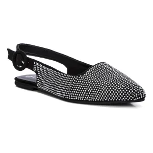 Rhinestones Embellished Slingback Mules