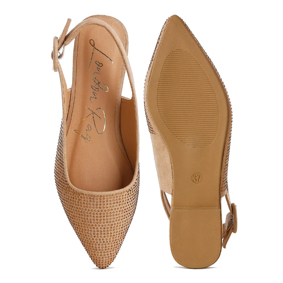 Rhinestones Embellished Slingback Mules
